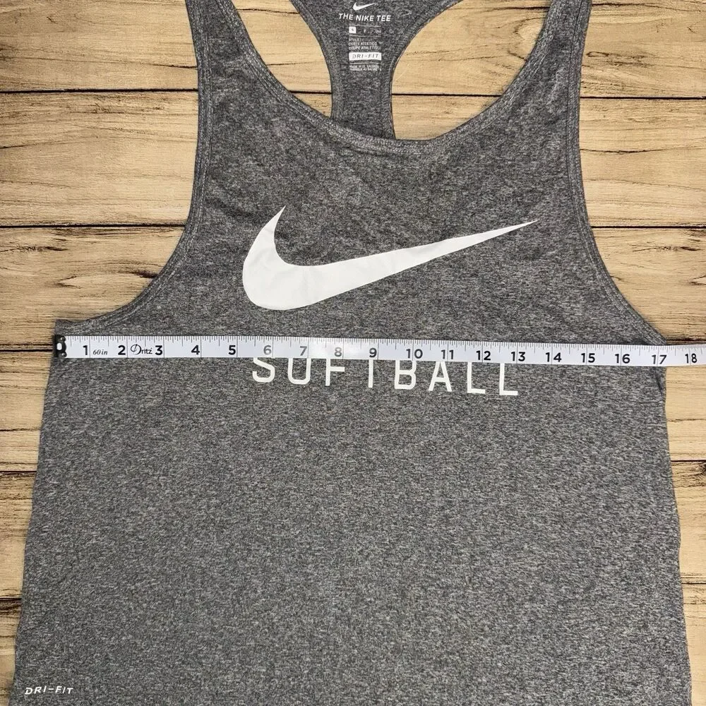 Nike Women’s Legend Softball Dri-Fit Tank Top Size Small Gray Swoosh Logo